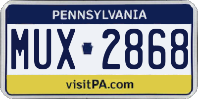 PA license plate MUX2868