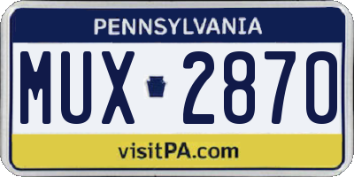 PA license plate MUX2870