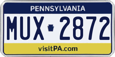 PA license plate MUX2872