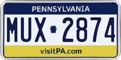 PA license plate MUX2874