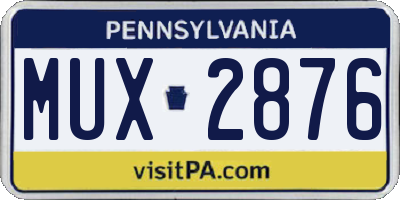 PA license plate MUX2876