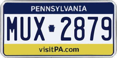 PA license plate MUX2879