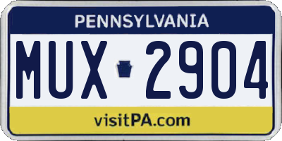 PA license plate MUX2904