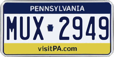 PA license plate MUX2949