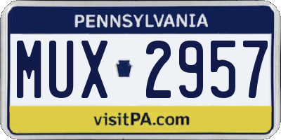PA license plate MUX2957