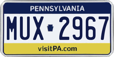 PA license plate MUX2967