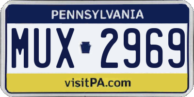 PA license plate MUX2969