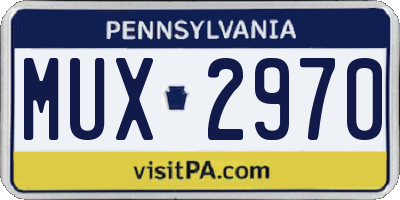 PA license plate MUX2970