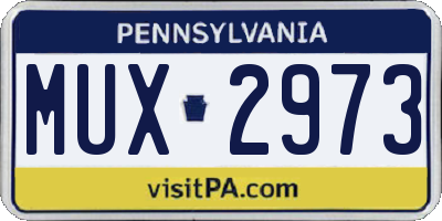 PA license plate MUX2973