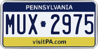 PA license plate MUX2975