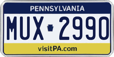 PA license plate MUX2990