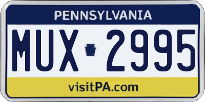 PA license plate MUX2995