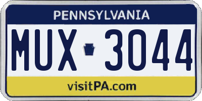 PA license plate MUX3044
