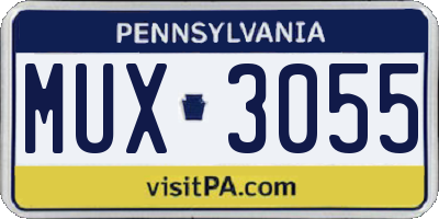 PA license plate MUX3055