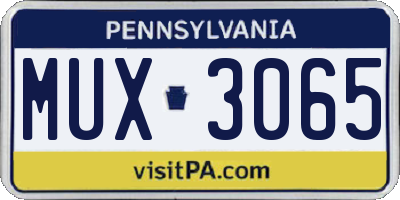 PA license plate MUX3065