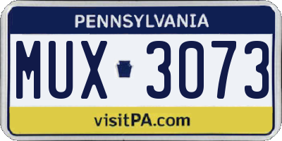 PA license plate MUX3073