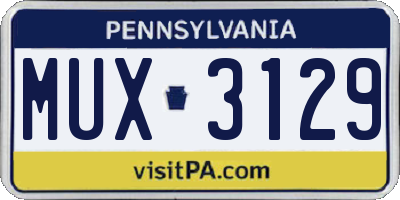 PA license plate MUX3129