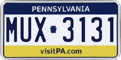 PA license plate MUX3131