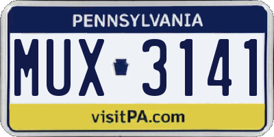 PA license plate MUX3141
