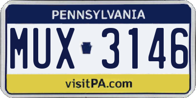 PA license plate MUX3146