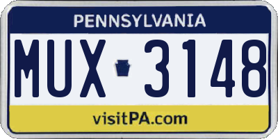 PA license plate MUX3148