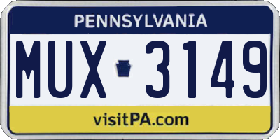 PA license plate MUX3149