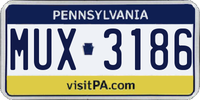 PA license plate MUX3186