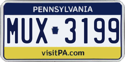 PA license plate MUX3199