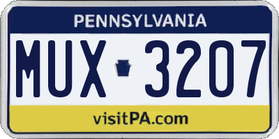 PA license plate MUX3207