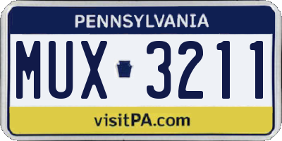 PA license plate MUX3211