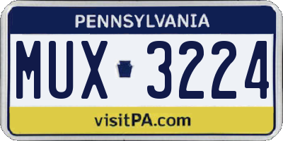 PA license plate MUX3224