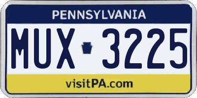 PA license plate MUX3225