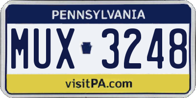 PA license plate MUX3248