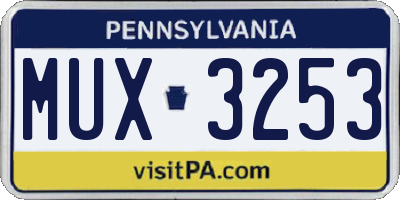 PA license plate MUX3253