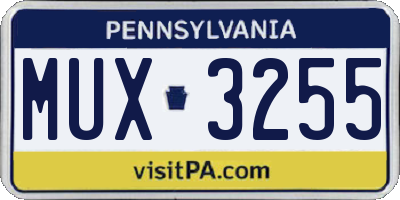 PA license plate MUX3255