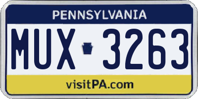 PA license plate MUX3263