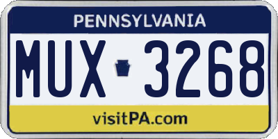 PA license plate MUX3268
