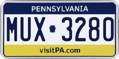 PA license plate MUX3280