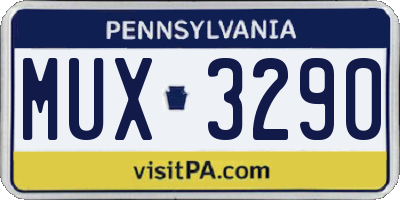 PA license plate MUX3290