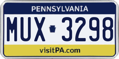 PA license plate MUX3298
