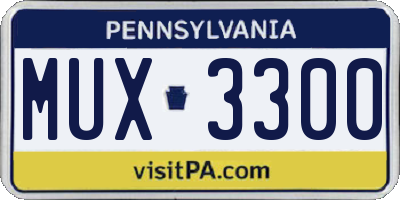 PA license plate MUX3300