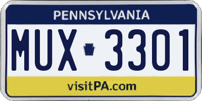 PA license plate MUX3301