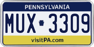 PA license plate MUX3309
