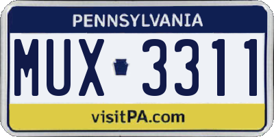 PA license plate MUX3311