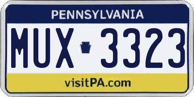 PA license plate MUX3323