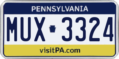 PA license plate MUX3324
