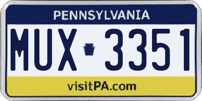 PA license plate MUX3351