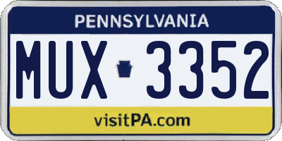 PA license plate MUX3352