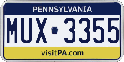 PA license plate MUX3355
