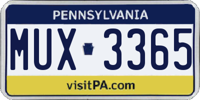 PA license plate MUX3365